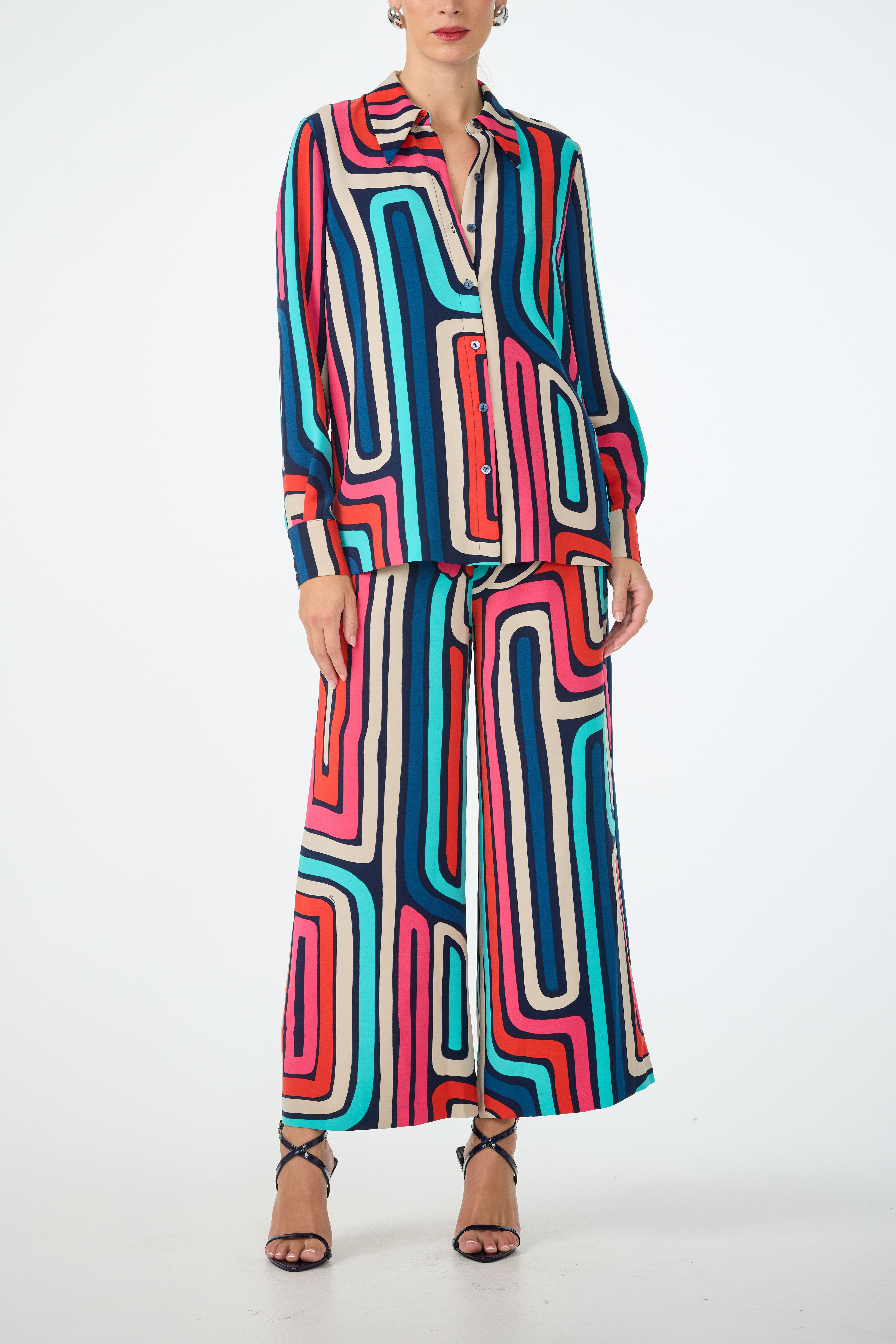 Trina Turk Cubism Printed Cropped Drapey Pant (Women) | Nordstrom