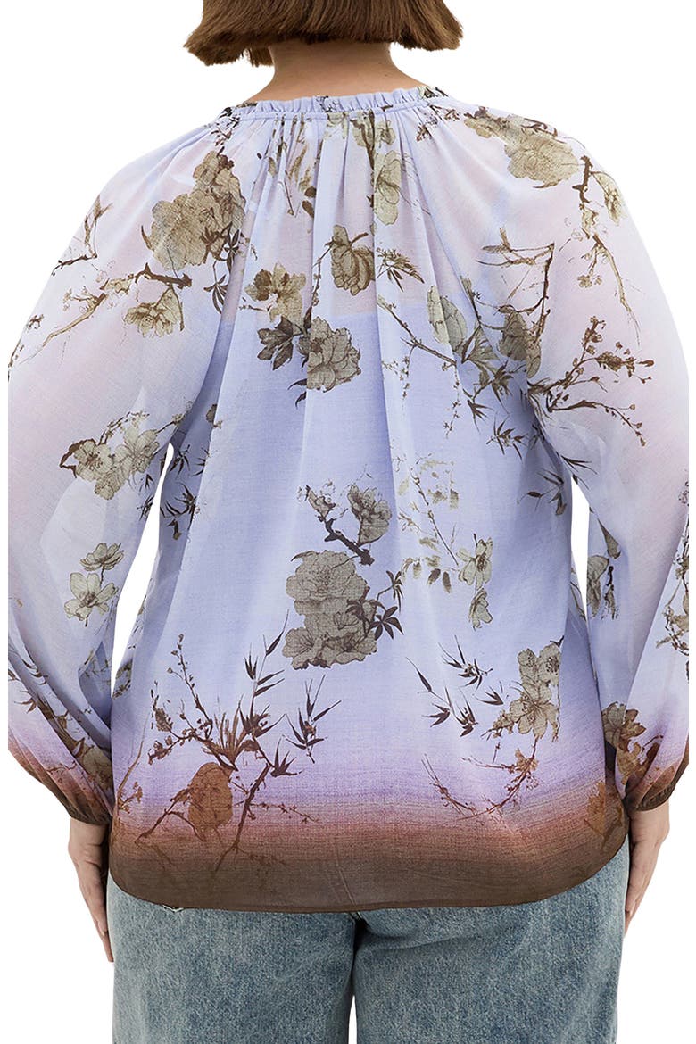 Love Border Print Top, Alternate, color, MOONLIT DUSK