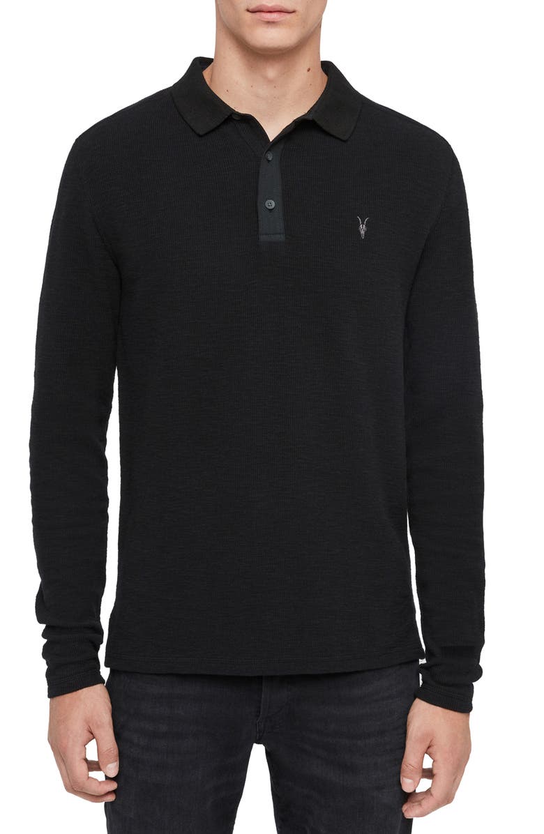 AllSaints Muse Long Sleeve Thermal Henley, Main, color,