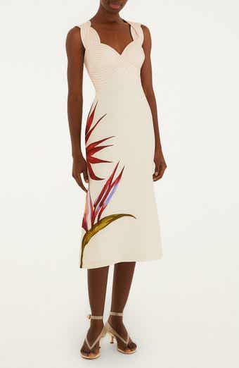 Strelitzia Placed Floral Linen Dress