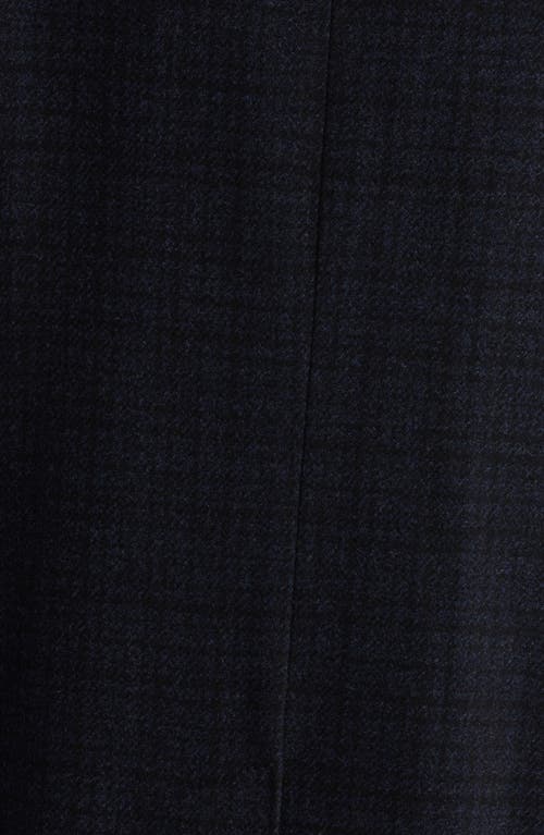 Canali Kei Trim Fit Check Wool & Cashmere Topcoat