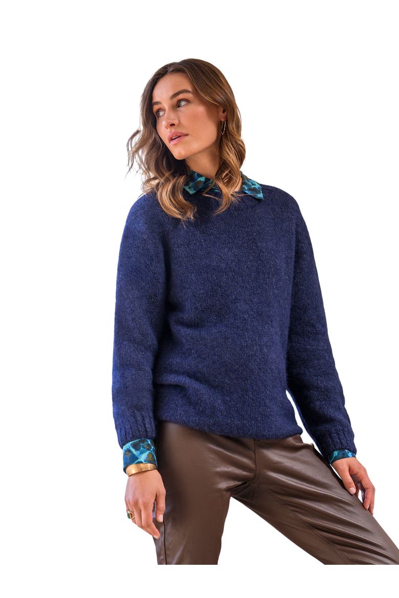 Alpaca Cotton Slouch Sweater, Main, color, NAVY