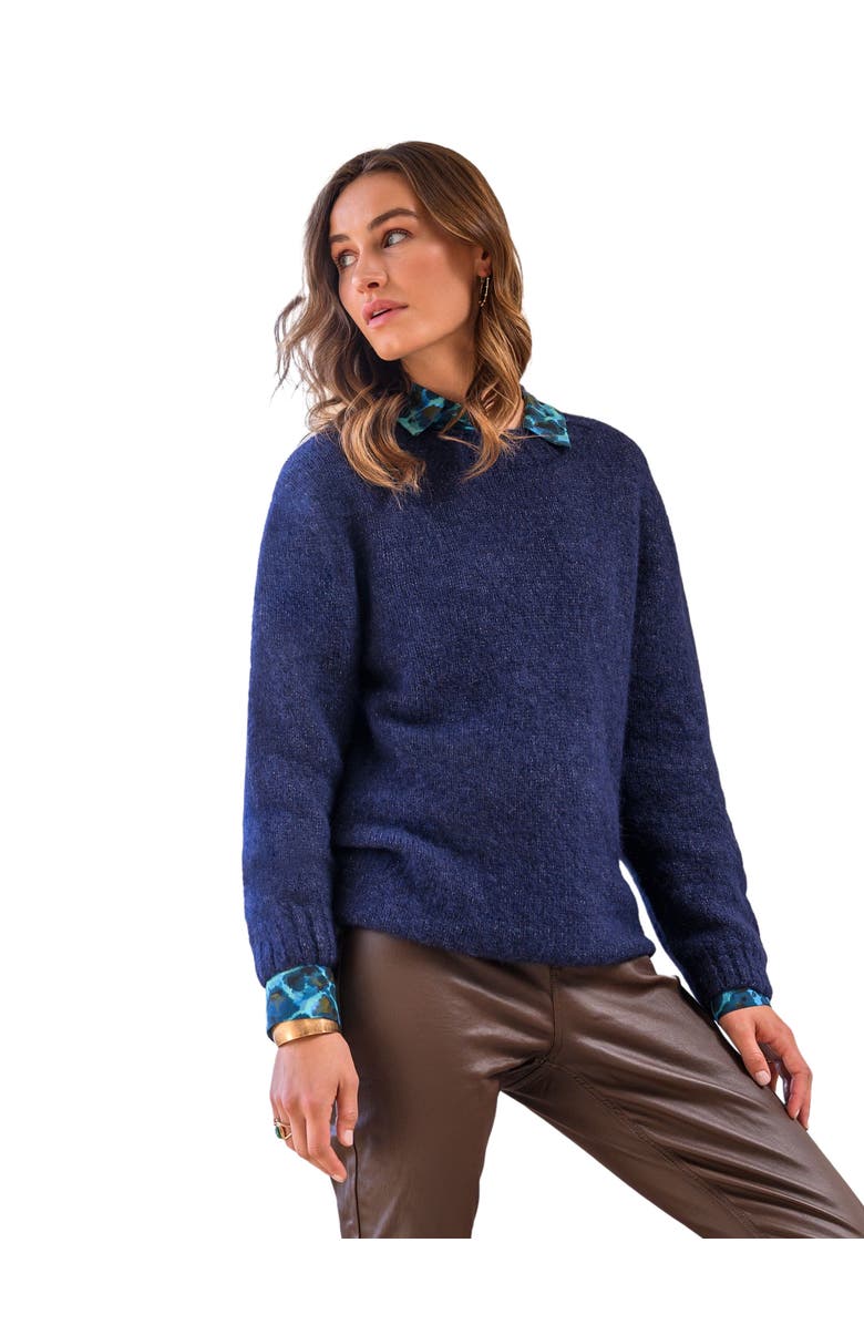 Celtic & Co. Alpaca Cotton Slouch Sweater, Main, color, Navy