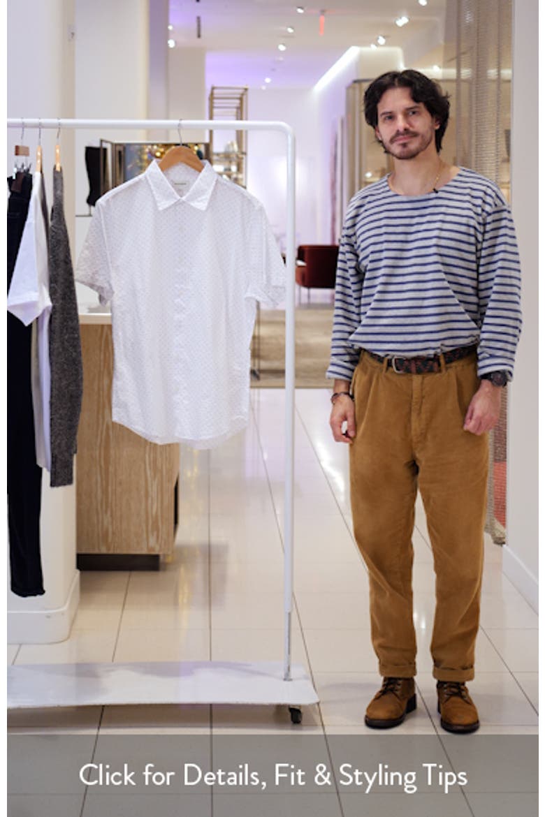 Riviera Slim Fit Dot Short Sleeve Seersucker Button-Up Shirt video
