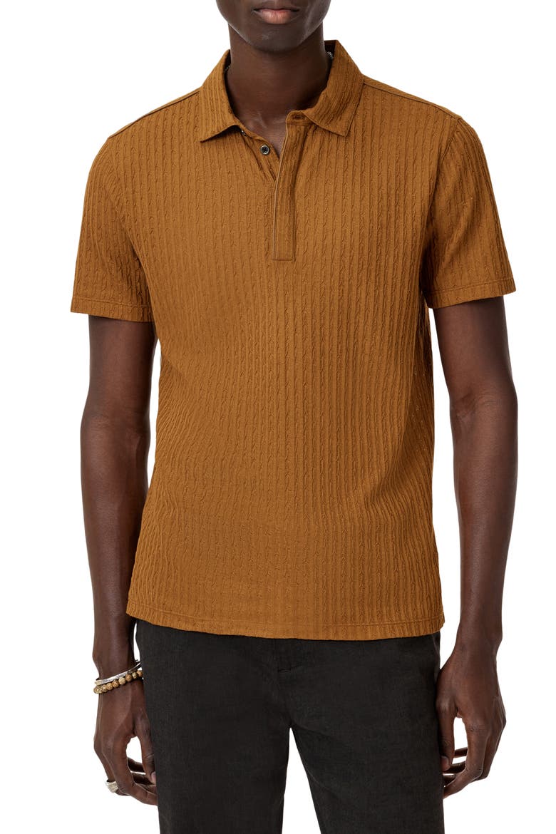 Grana Texture Polo, Alternate, color, SIENNA BROWN