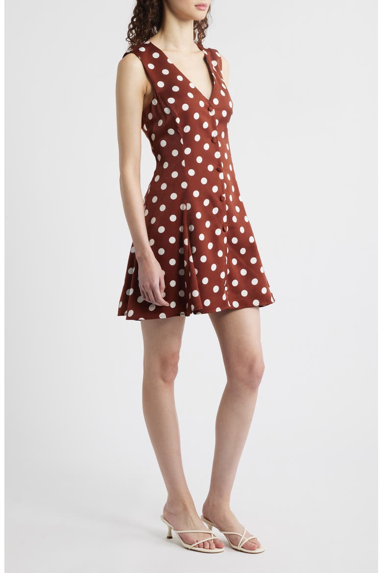 Darcy Dot Sleeveless Fit & Flare Minidress, Alternate, color, REDWOOD POLKA DOT