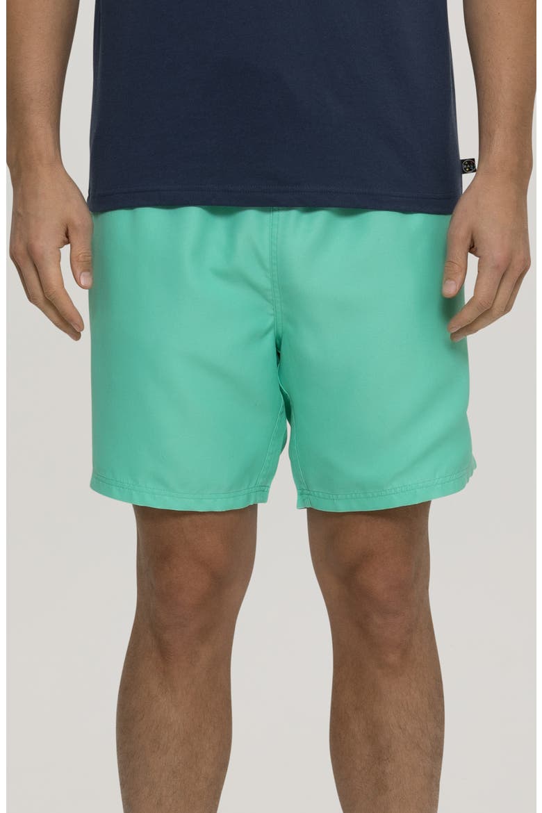 Party On Microfiber Swim Trunks, Main, color, MINT