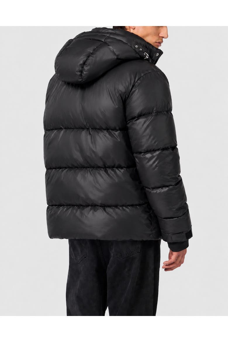 Shiny Nylon Puffer Jacket Men, Alternate, color, black