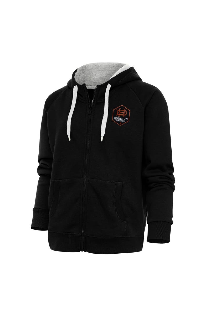 ANTIGUA Women's Antigua Black Houston Dynamo FC Logo Victory Full-Zip Hoodie, Main, color, 