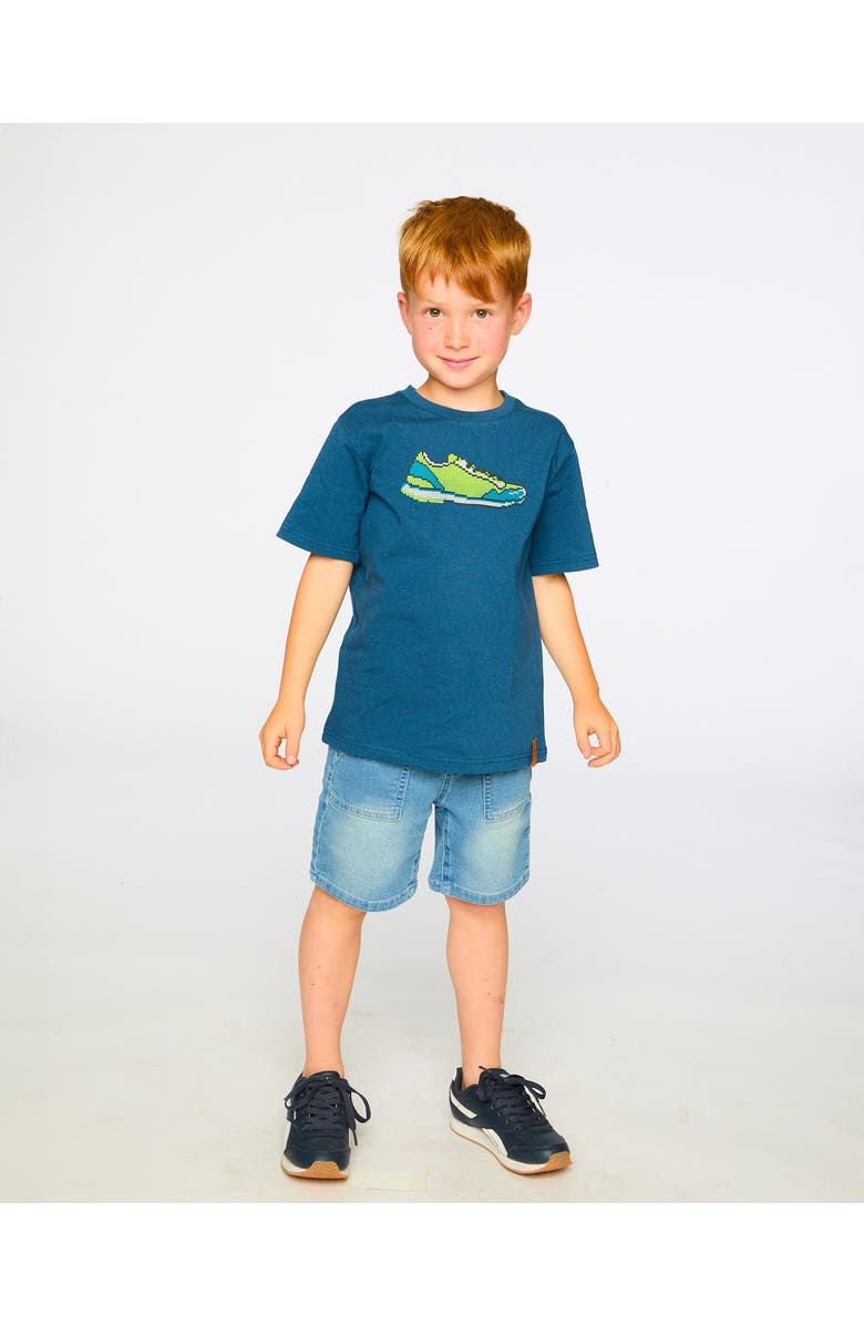 Deux par Deux Organic Cotton Jersey Sneaker Shoe Graphic T-Shirt, Alternate, color, Dark Blue