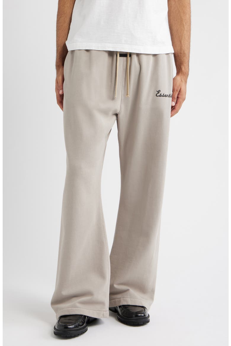 Classic Fit Training Logo Flare Leg Sweatpants, Main, color, CONCRETE/DARK CONCRETE HEATHER