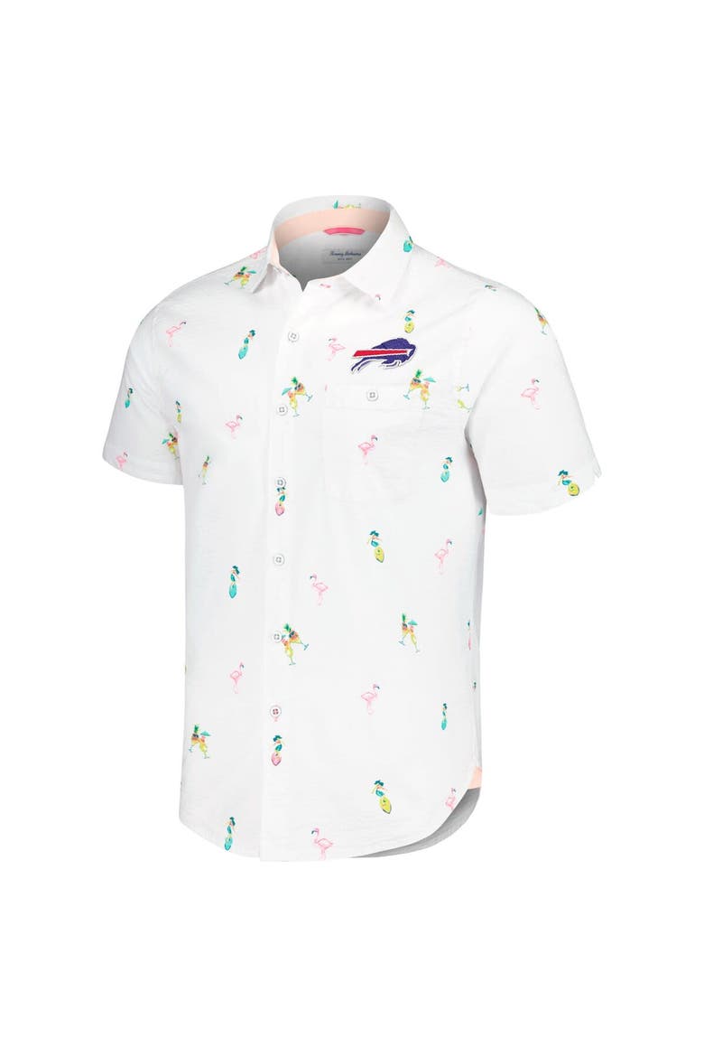 Men's Tommy Bahama White Buffalo Bills Nova Wave Flocktail Button-Up Shirt, Alternate, color, White