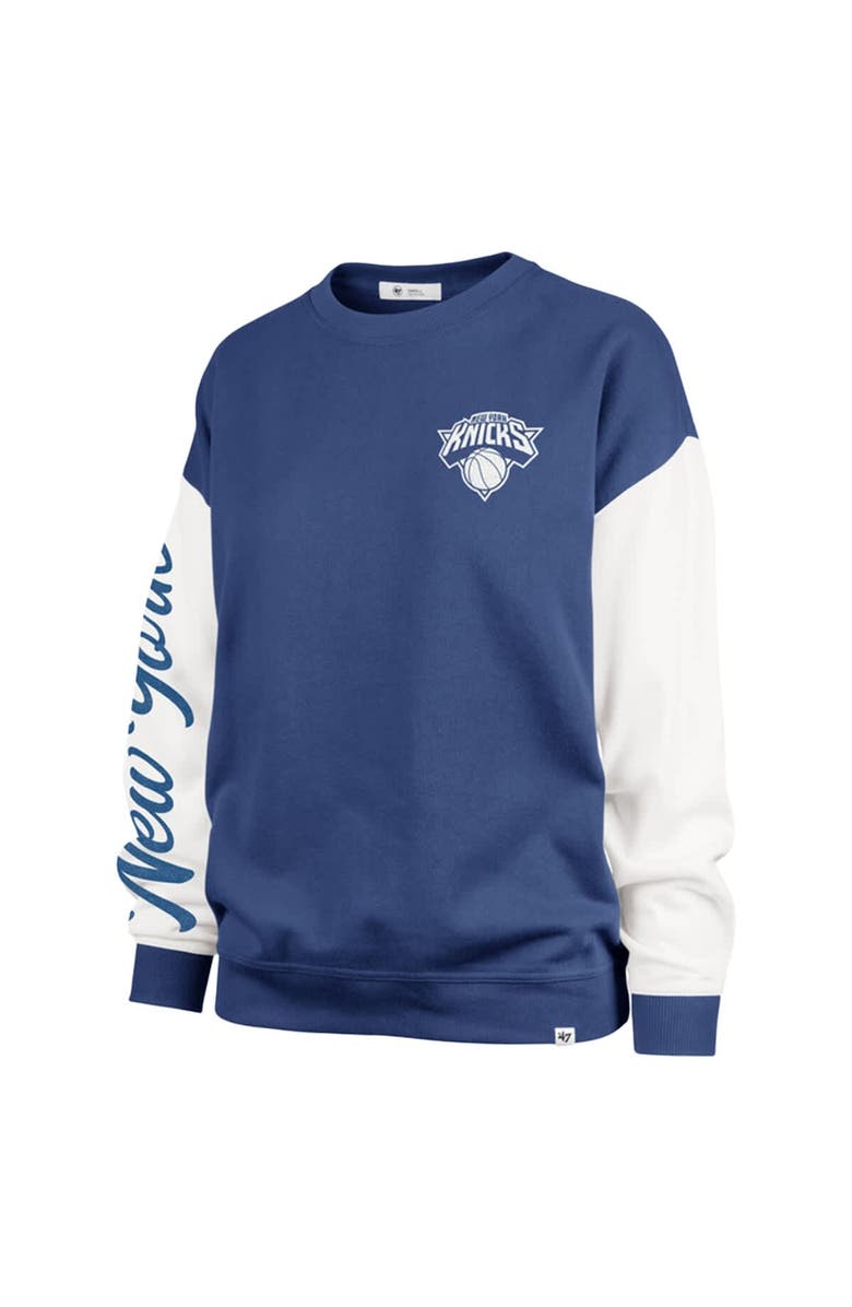 '47 Women's '47 Blue New York Knicks Plus Size Oversized Rise Andie Pullover Sweatshirt, Alternate, color, Blue