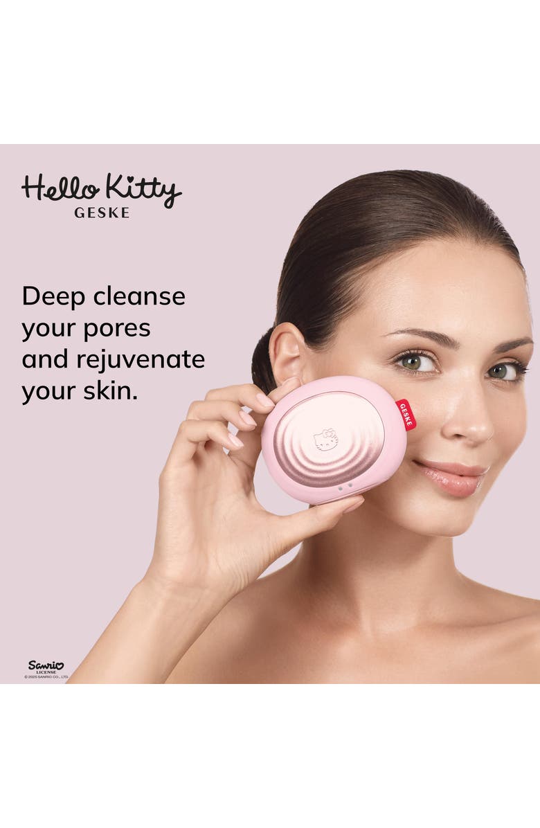 GESKE Hello Kitty SmartAppGuided Sonic Thermo Facial Brush | 5 in 1, Alternate, color, Hello Kitty Pink
