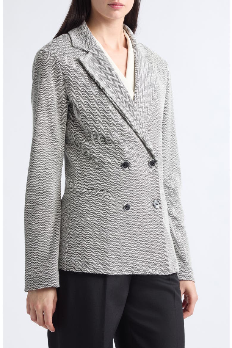 Herringbone Double Breasted Blazer, Alternate, color, STEEL