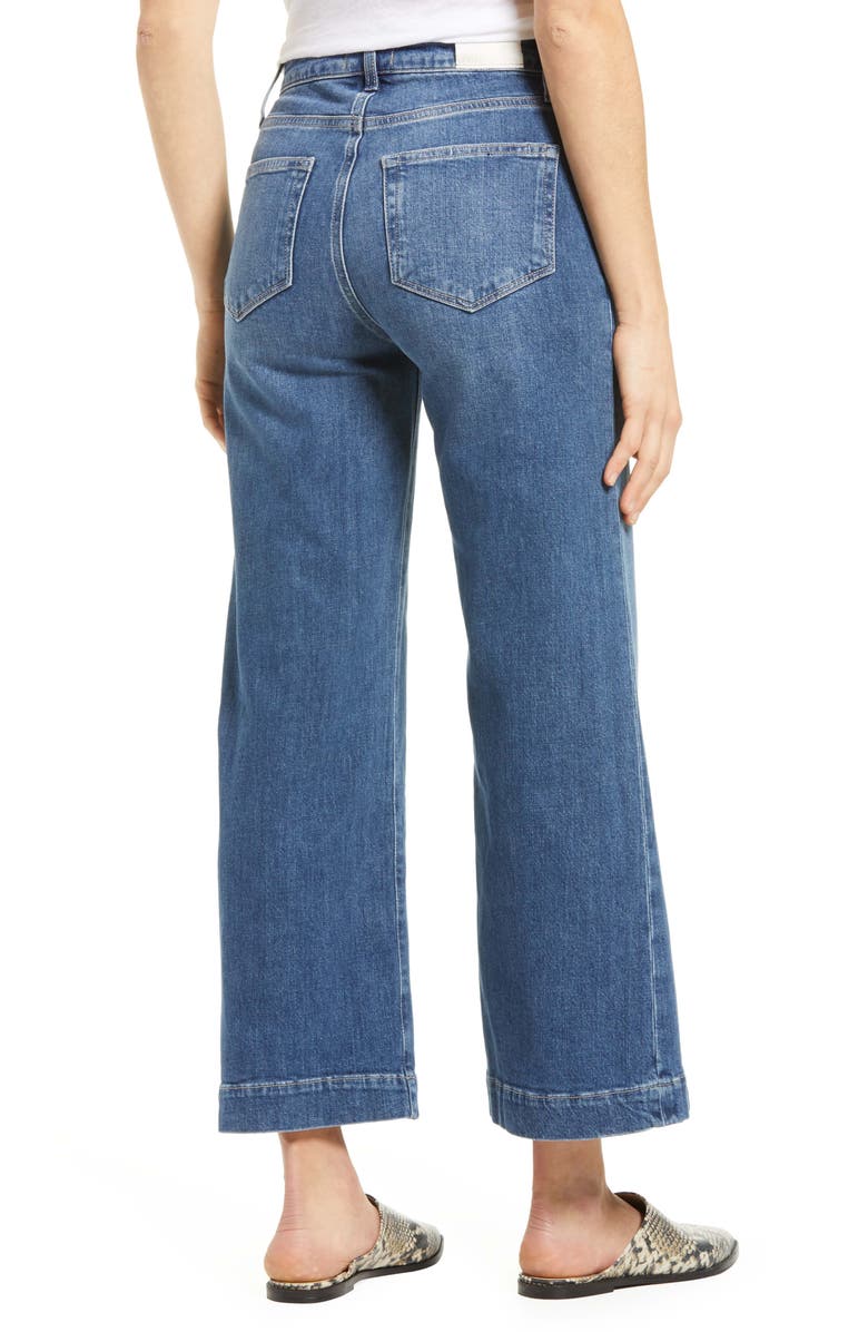 PAIGE Anessa High Waist Button Fly Wide Leg Jeans, Alternate, color, 
