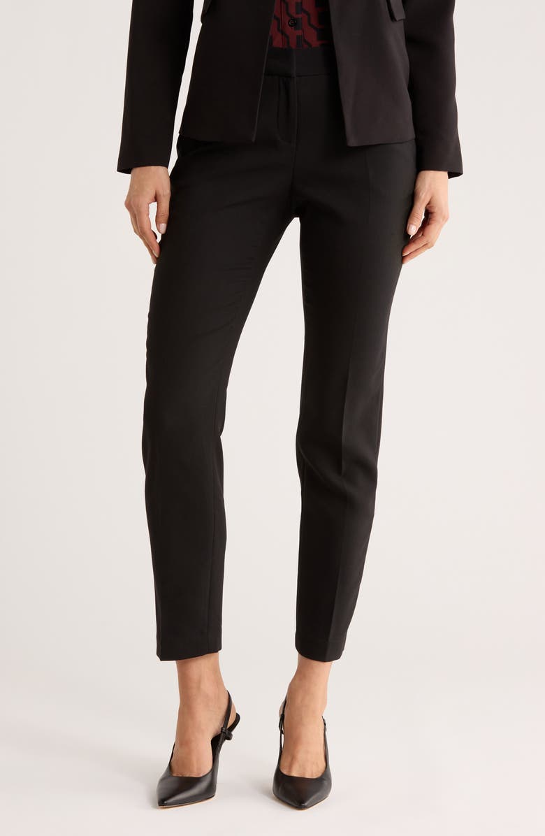 T Tahari Slim Leg Ankle Pants, Main, color, Black