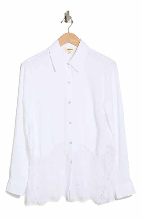 L'AGENCE Adalee Lace Trim Button-Up Shirt