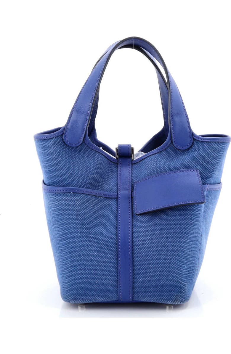 Pre-Owned Hermes Cargo Picotin Lock Bag Canvas and Swift PM, Alternate, color, Bleu Royal