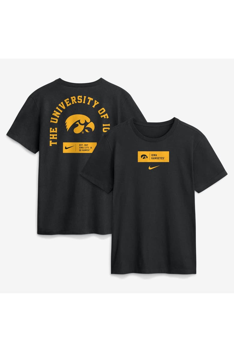 Men's Nike Black Iowa Hawkeyes Primetime Crew T-Shirt, Main, color, Black