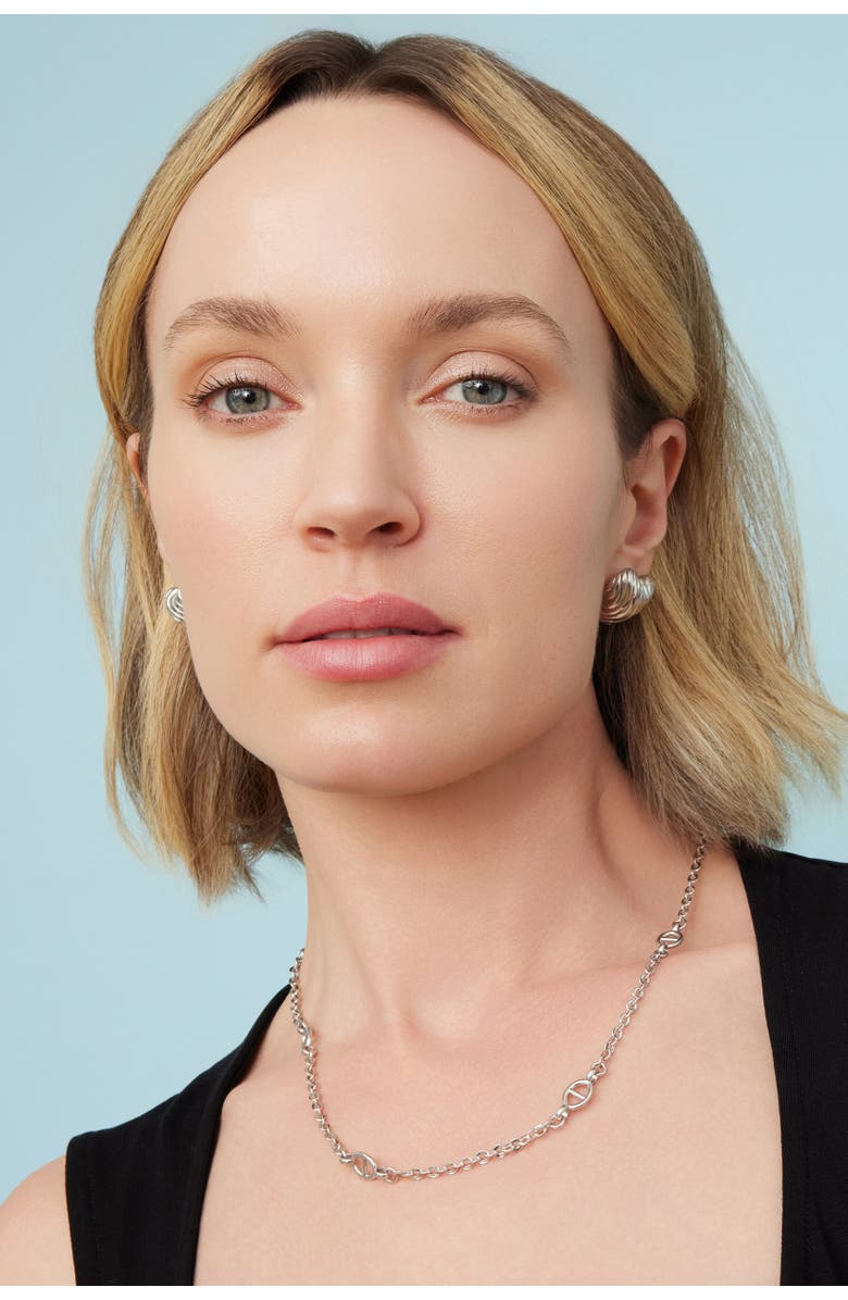 Oradina Sterling Silver Love Language Studs, Alternate, color, Silver