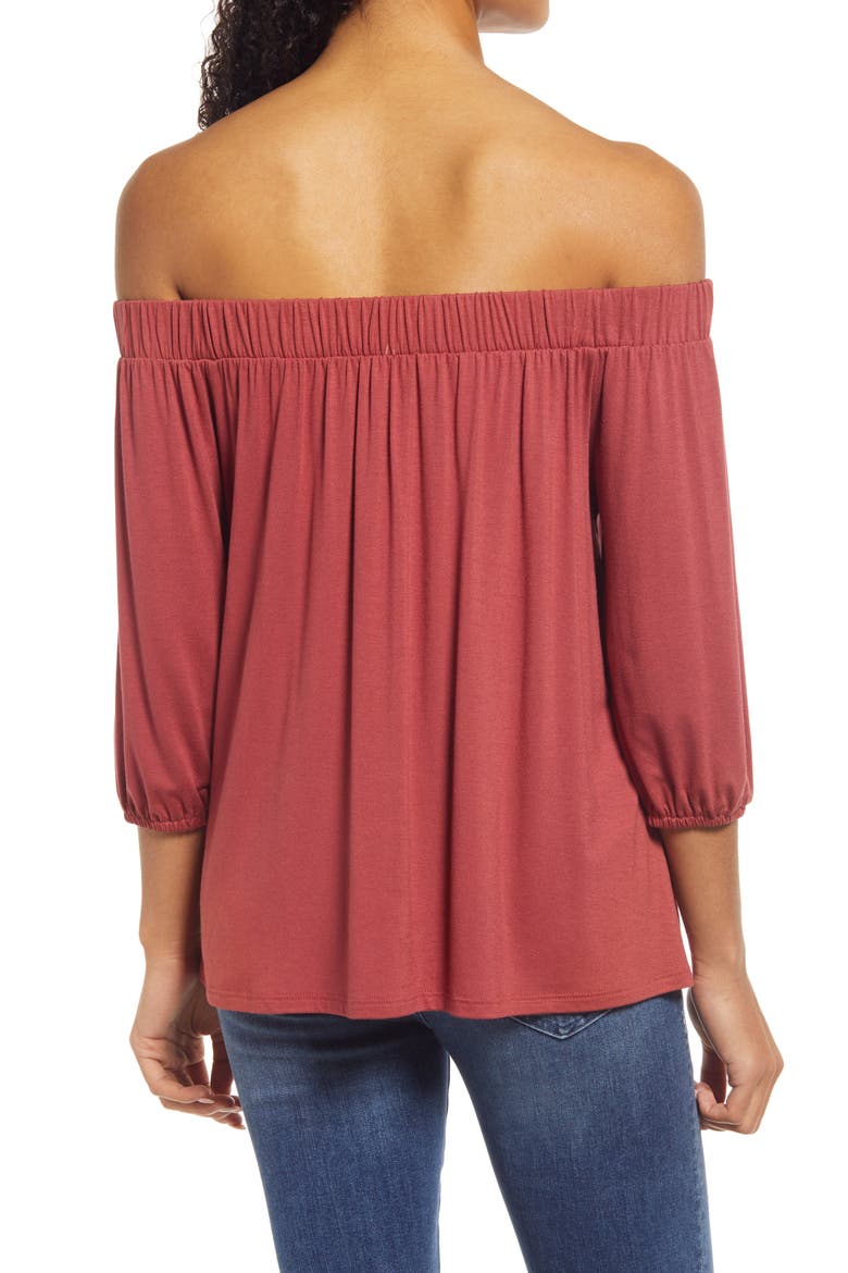 Off the Shoulder Top, Alternate, color, TERRACOTA