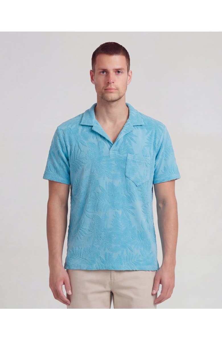 Lords of Harlech Farm Floral Towel Polo Shirt, Main, color, Teal