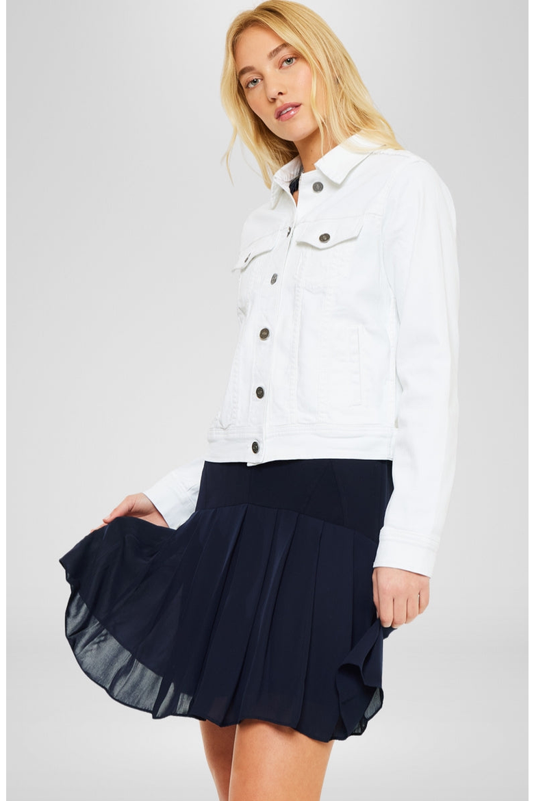 Yumi Denim Jacket, Alternate, color, White