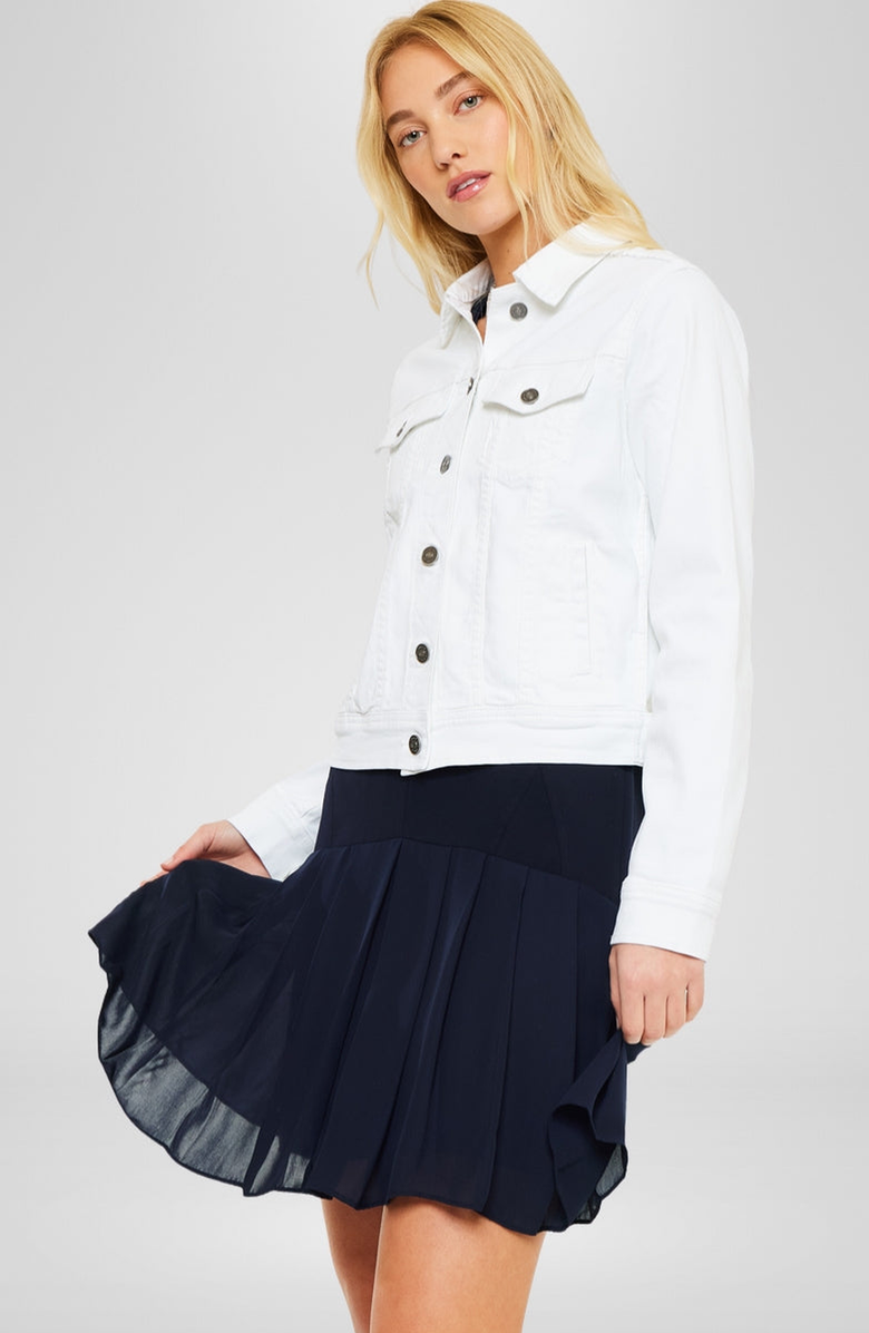 KanCan Yumi Denim Jacket, Alternate, color, White