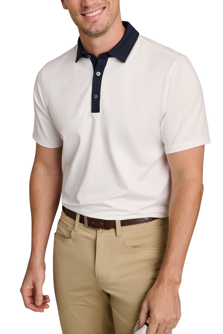 Drive Time Performance Polo, Main, color, WHITE/ TRUE NAVY