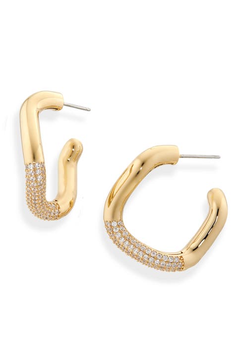 Alma Pavé Organic Hoop Earrings