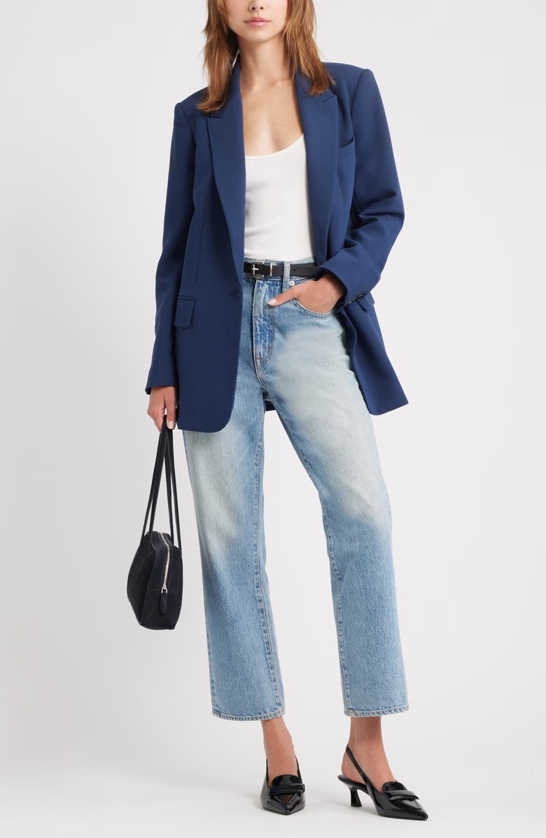 Open Edit The Icon Relaxed Blazer, Alternate, color, Navy Iris