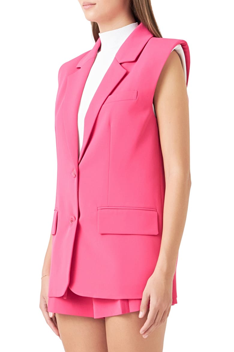 Oversize Blazer Vest, Alternate, color, FUCHSIA