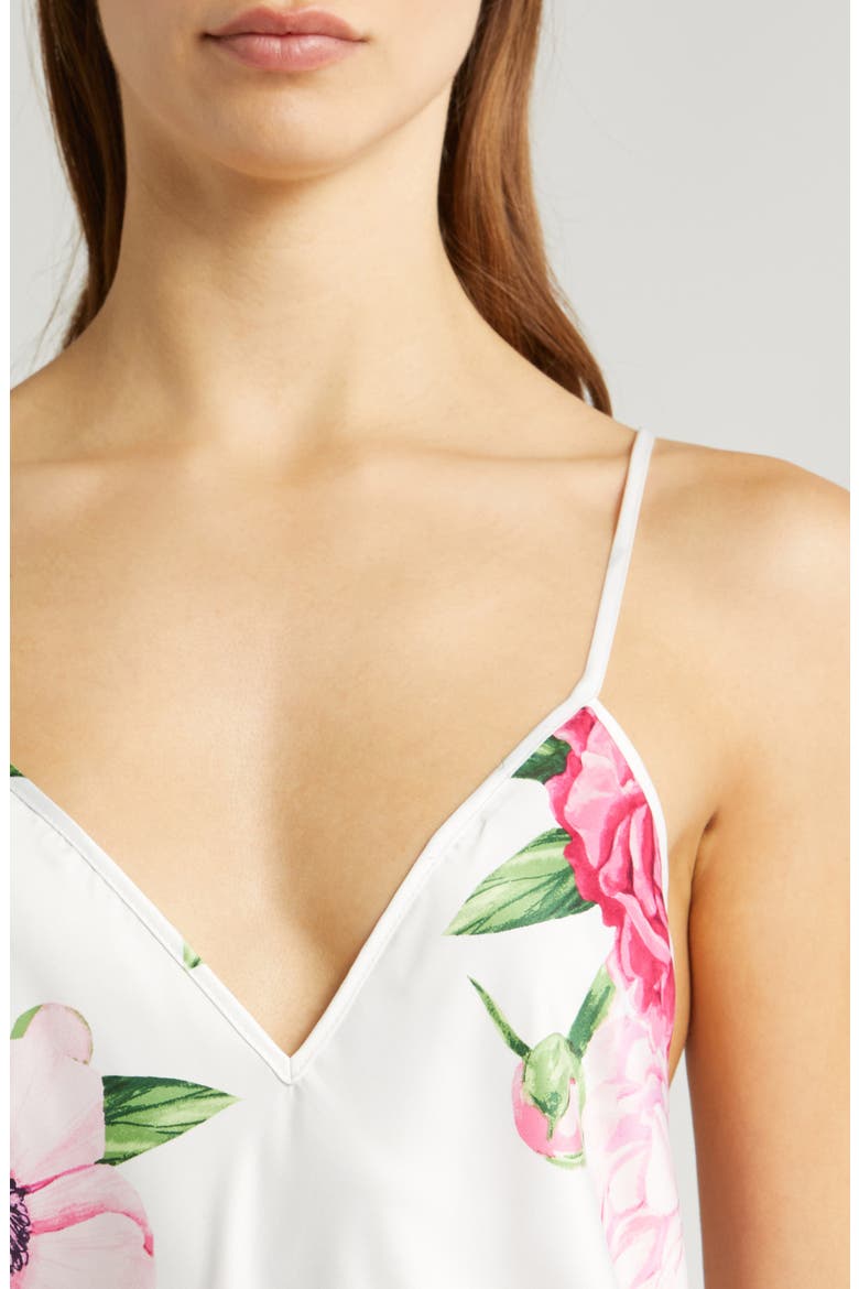 Adrienne Print Satin Chemise, Alternate, color, BLOOM