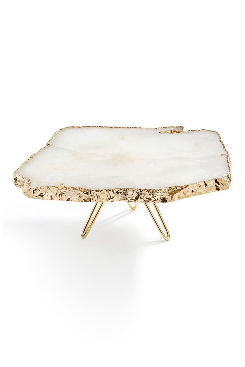 Torta Cake Stand, Main, color, CLEAR/WHITE GOLD