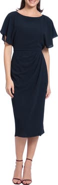 Maggy London Flutter Sleeve Midi Dress