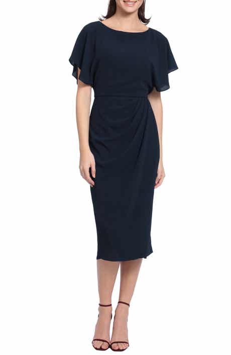 Maggy London Flutter Sleeve Midi Dress