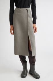RIER Walker Wool Fleece Wrap Skirt