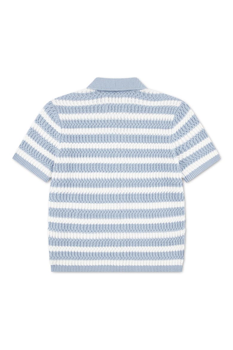 Kids' Stripe Cotton Blend Button Front Sweater, Alternate, color, BLUEFOG
