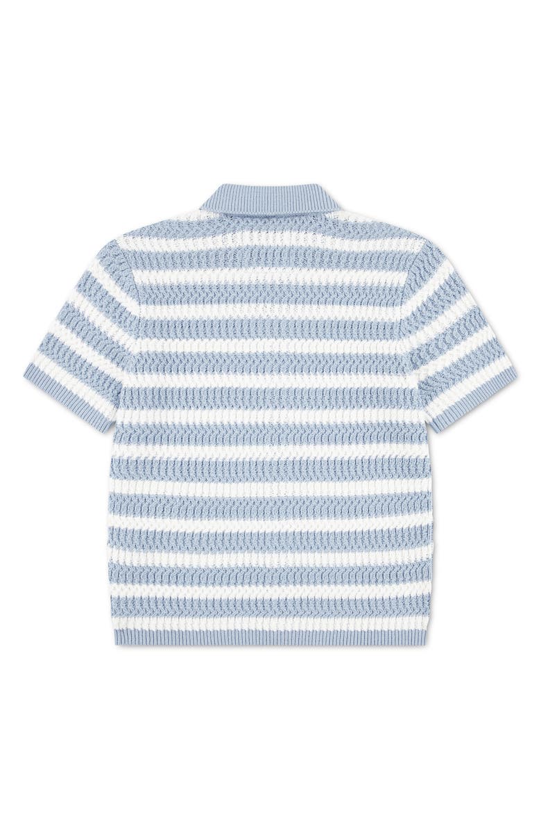 abercrombie kids Kids' Stripe Cotton Blend Button Front Sweater, Alternate, color, Bluefog