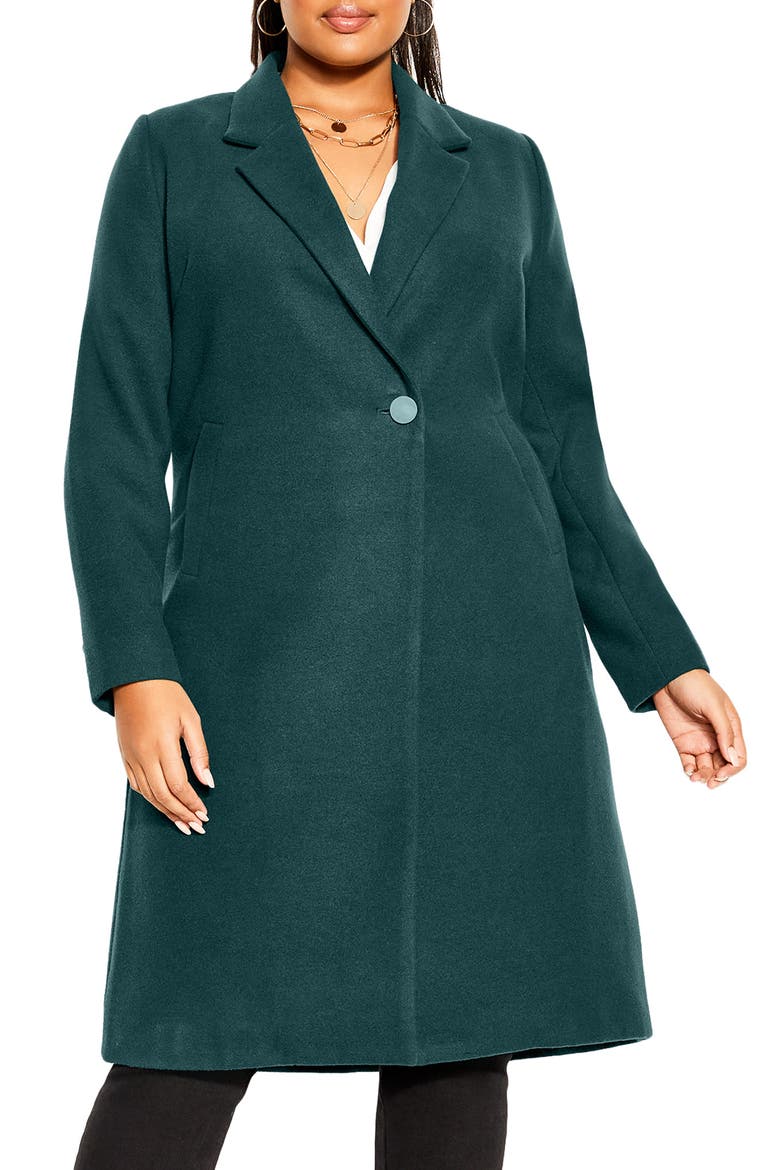 Effortless Chic Coat, Main, color, EMERALD
