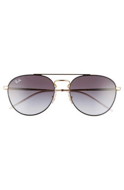 55mm Gradient Lens Round Aviator Sunglasses