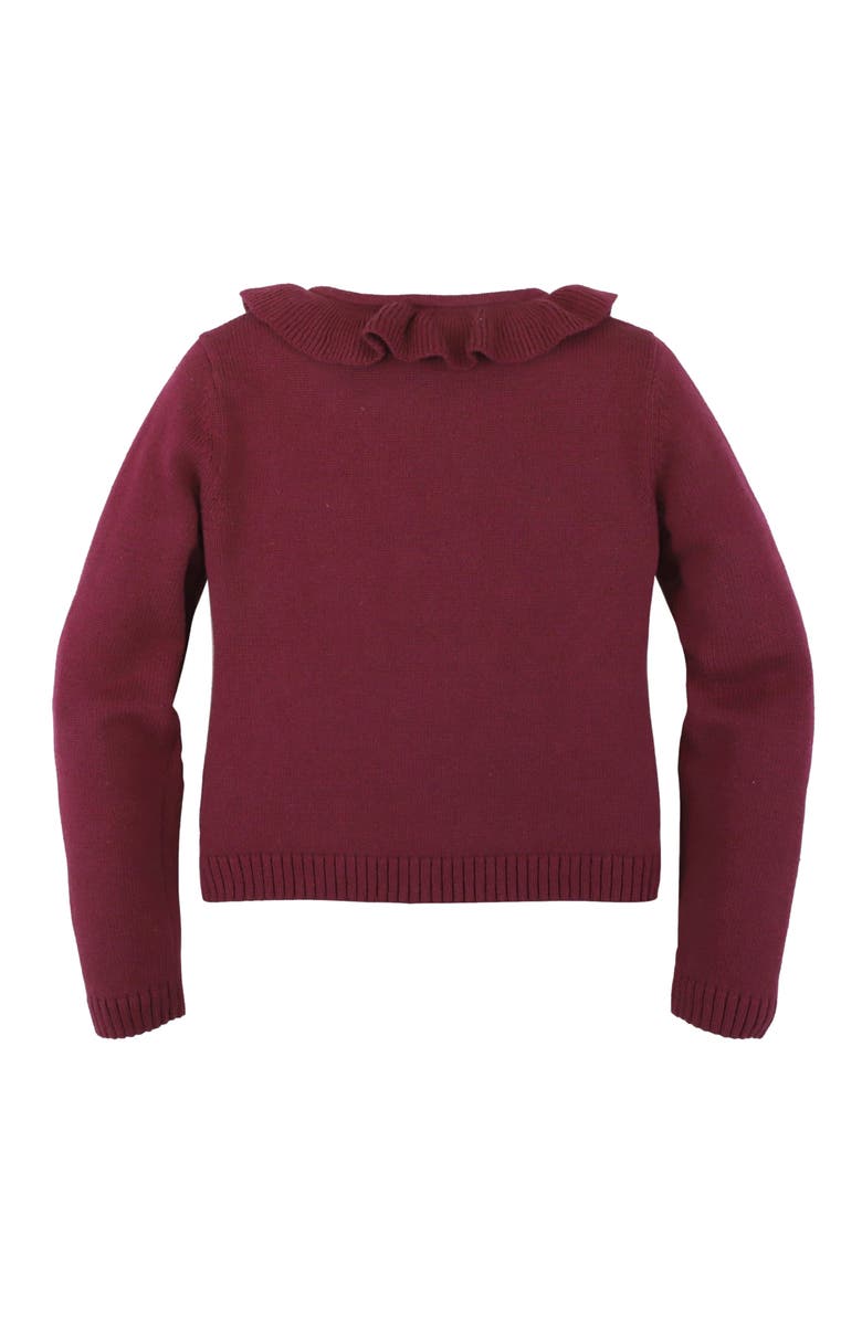 Hope & Henry Baby Girls' Ruffle Collar Cardigan, Infant, Alternate, color, 