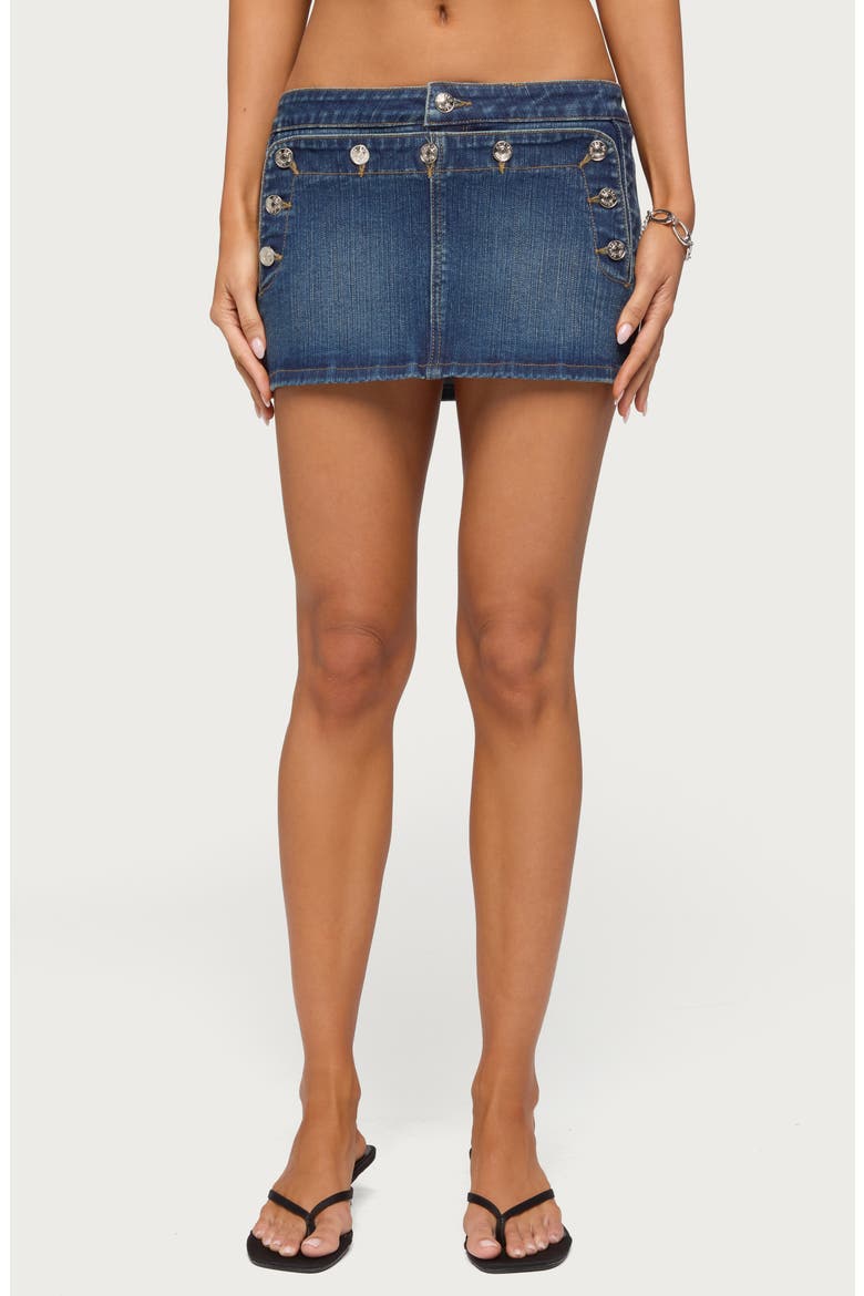 Fridie Denim Miniskirt, Main, color, BLUE-WASHED