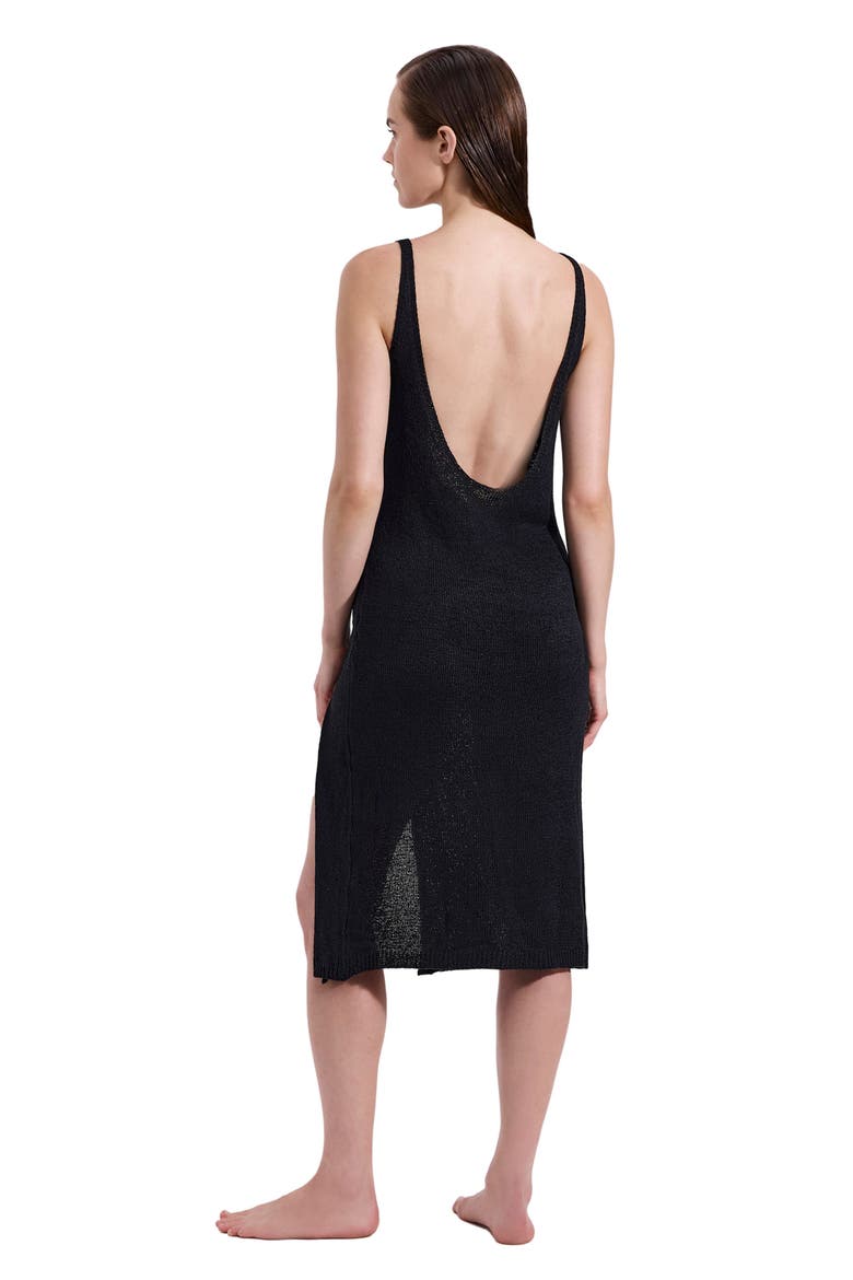 Isla Knit Dress Cover-Up, Alternate, color, Black