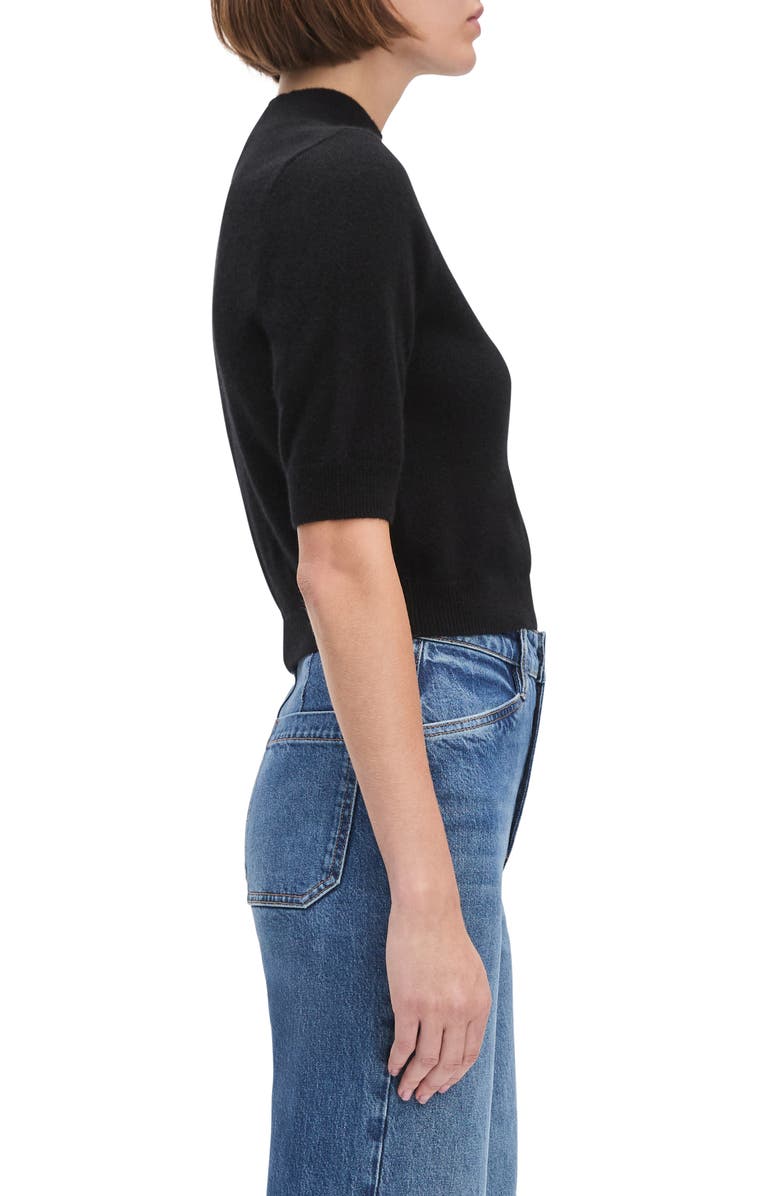 Favorite Daughter The Bonnie Mock Neck Cashmere Sweater, Alternate, color, Black