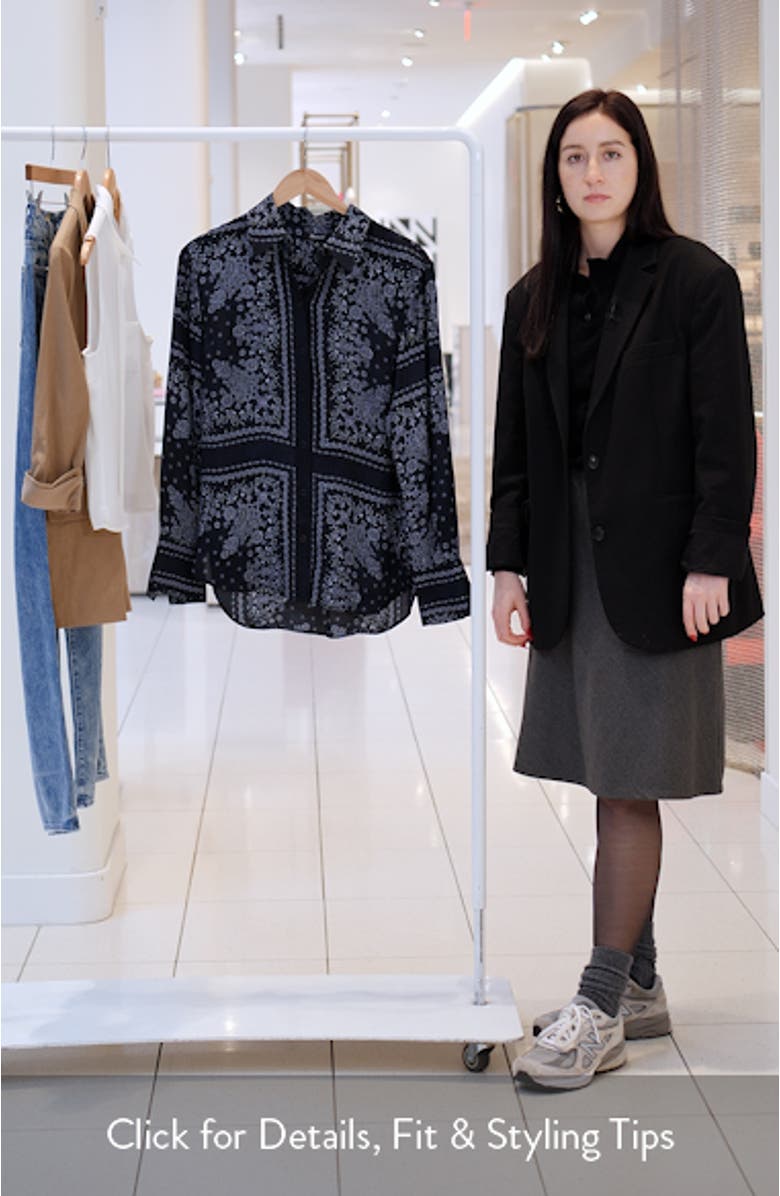 Bandana Print Relaxed Button-Up Shirt, sales video thumbnail