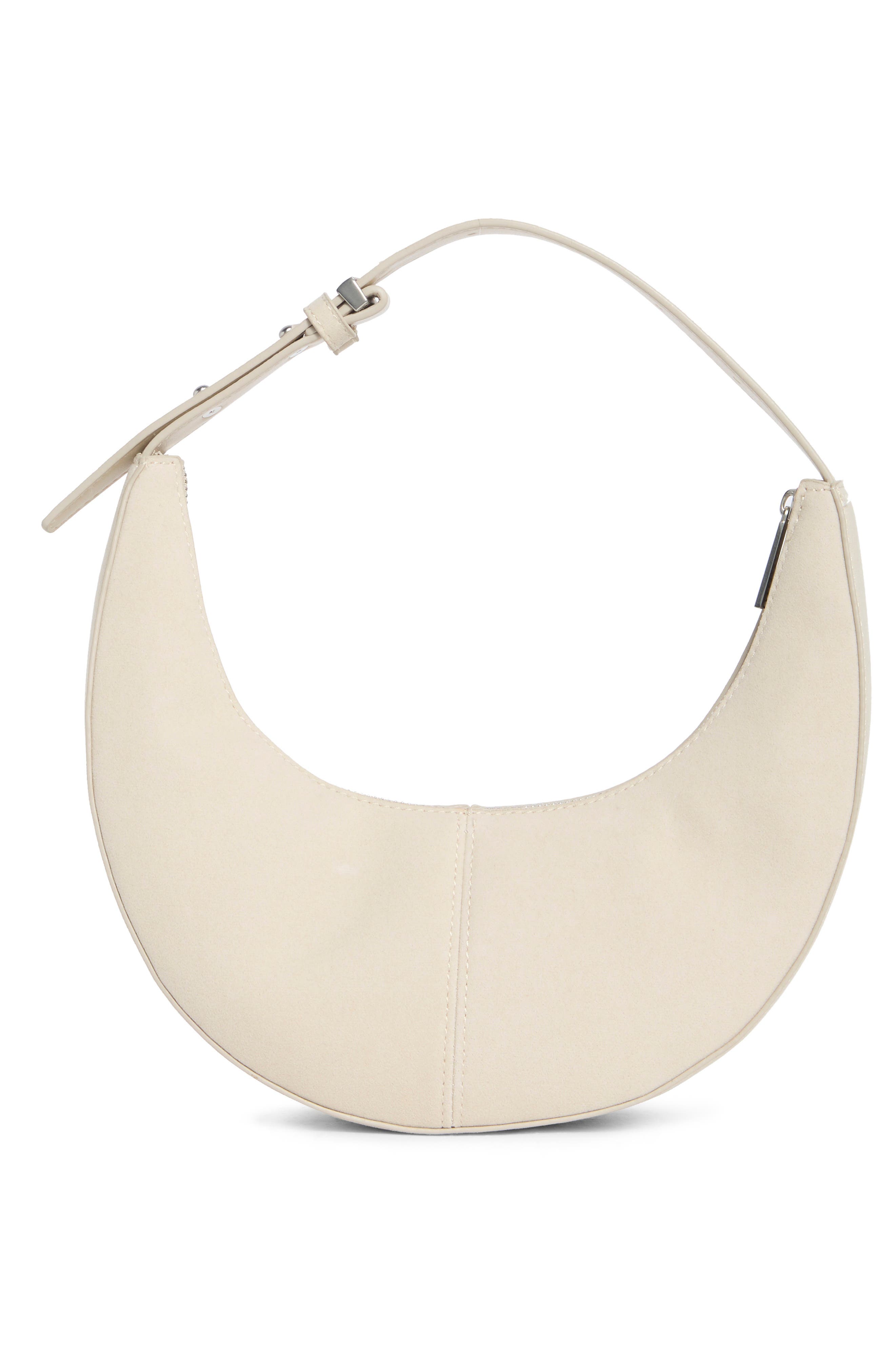 BCBG Skinny Crescent Mini Hobo Bag, Alternate, color, Cloud