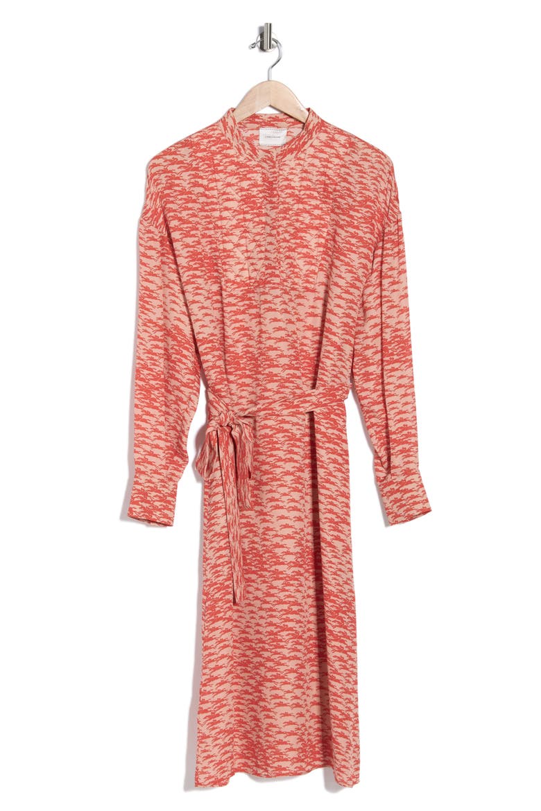 Quilted Silk Dress, Alternate, color, ORANGE