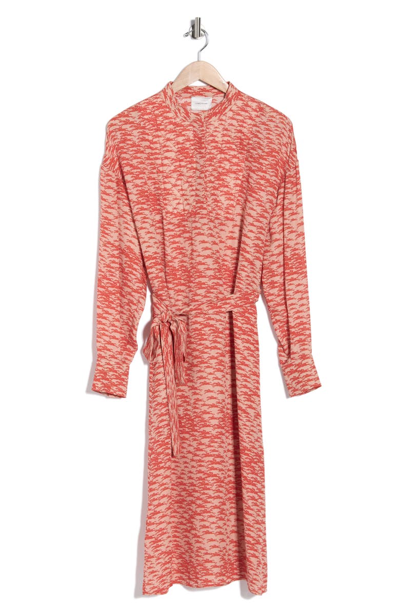 Longchamp Quilted Silk Dress, Alternate, color, Orange
